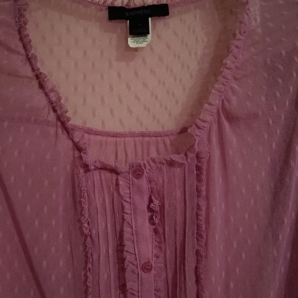 Express rose colored sheer blouse size M - Picture 3 of 8